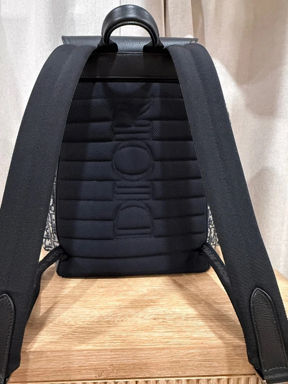 Dior Black and Beige Oblique Canvas Backpack - Picture 4 of 6